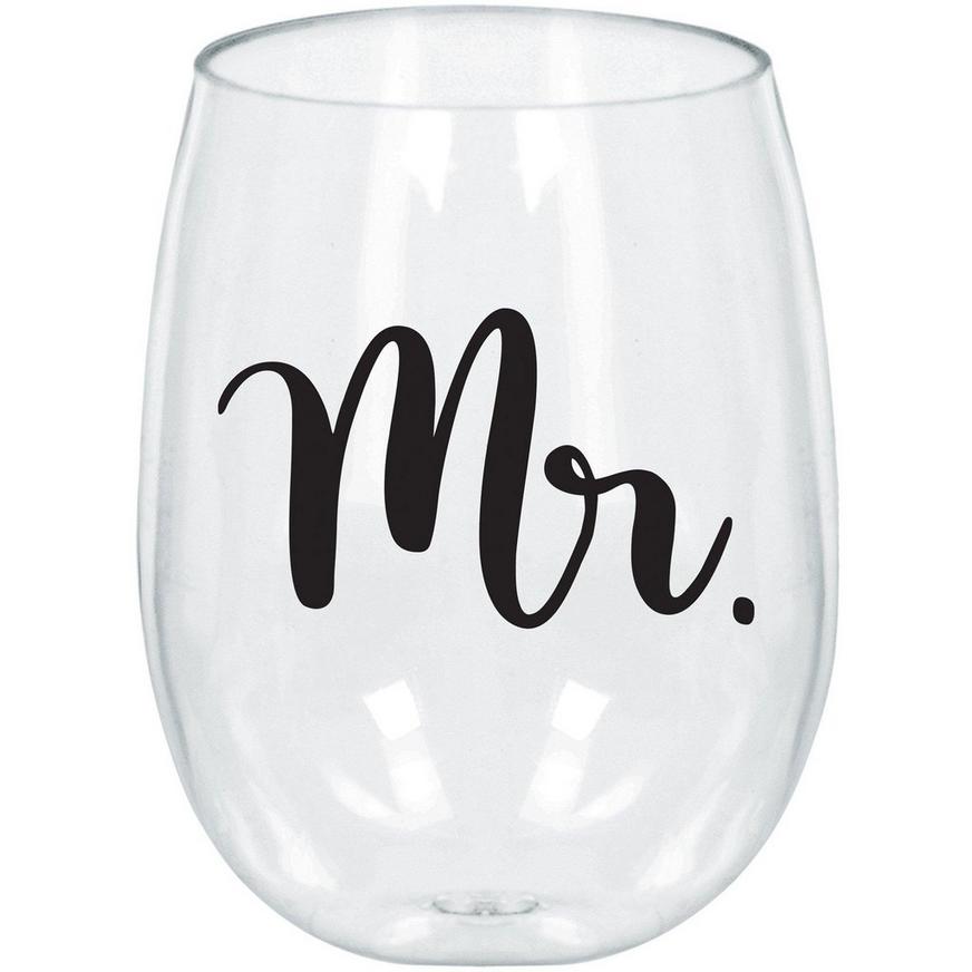 Mr. Stemless Wine Glass, 17.9oz - Wedding